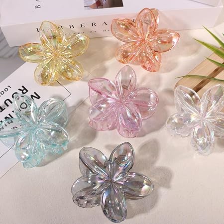 Transparent Flower Hair Claw Clips