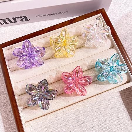 Transparent Flower Hair Claw Clips